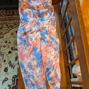 Size L tie dye strapless jumpsuit